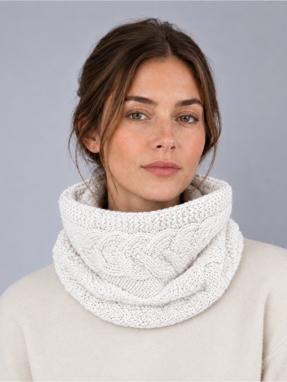 Aran Irish Wool Cable Knit Neck Warmer